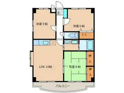 カームプレイス2(3LDK/2階)の間取り写真