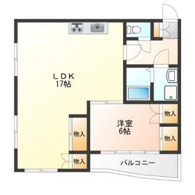 イステートハイツ中戸祭(1LDK/2階)の間取り写真