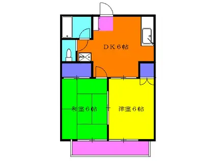 レスペ文京A棟(2DK/2階)の間取り写真