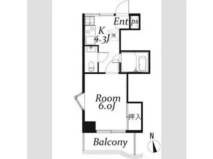 小山ステーションヒルズ(1K/5階)の間取り写真