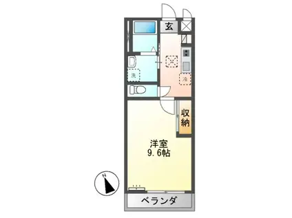 水戸市笠原町字下組アパートB棟(1K/2階)の間取り写真