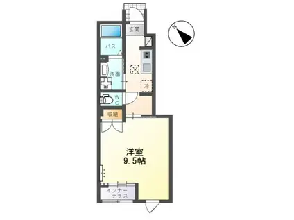 ひたちなか市市毛アパート(1K/1階)の間取り写真