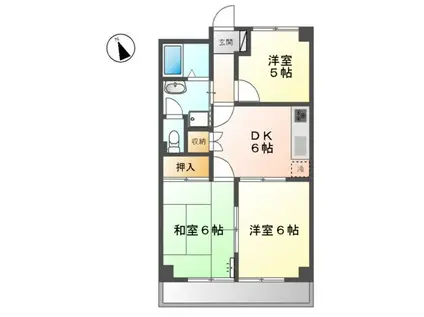 ヴィレッジガーデン(3DK/1階)の間取り写真