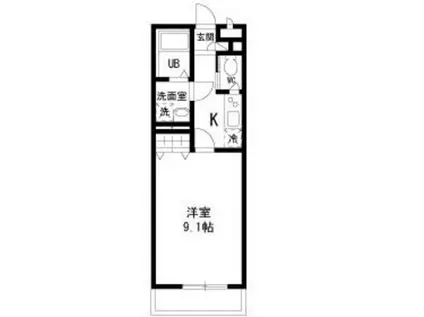 ガーデン・ビュー三渓園(1K/2階)の間取り写真