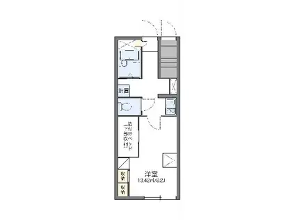 レオパレススカイヒル(1K/1階)の間取り写真