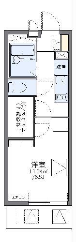 レオパレスネスト Ⅱ(1K/2階)の間取り写真
