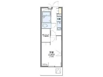 レオパレスHARADAⅡ(1K/2階)の間取り写真
