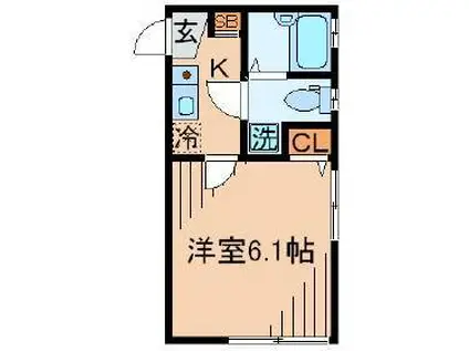 バーミープレイス方南町Ⅱ(1K/1階)の間取り写真