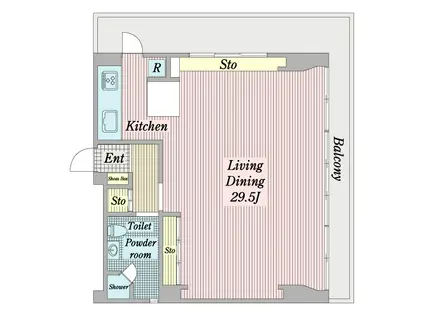 コントレールヒル(ワンルーム/2階)の間取り写真