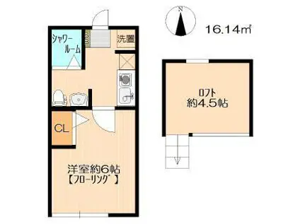 カーサアストレア東戸塚(1K/1階)の間取り写真