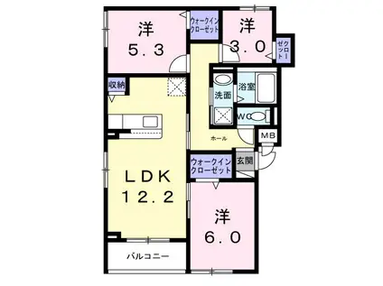 ブラン ラフィーネ大森西(3LDK/2階)の間取り写真