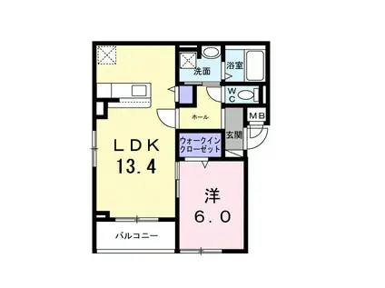 ブラン ラフィーネ大森西(1LDK/3階)の間取り写真