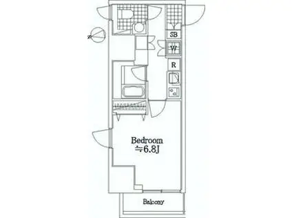 スパシエ八王子クレストタワー(1K/5階)の間取り写真