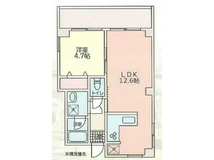 パーク・サイド・テラス(1LDK/2階)の間取り写真