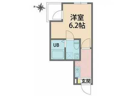 カインドネス八王子片倉B棟(1K/1階)の間取り写真