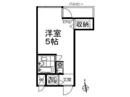 ライオンズマンション麻布(ワンルーム/6階)の間取り写真