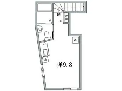 メゾン・ベテルギウス(ワンルーム/2階)の間取り写真