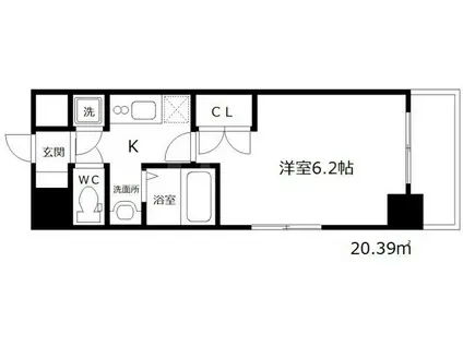 ジュネーゼ梅田北プラウディア(1K/6階)の間取り写真