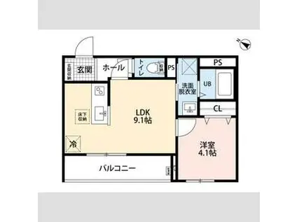 リーブルファイン西浦和Ⅱ(1LDK/2階)の間取り写真