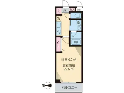 ウェスティング中野坂上(1K/2階)の間取り写真