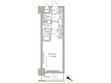 ステラテラス(1K/4階)の間取り写真