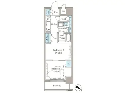 ステラテラス(2K/3階)の間取り写真