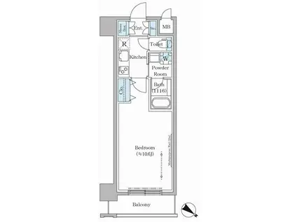 ステラテラス(1K/3階)の間取り写真