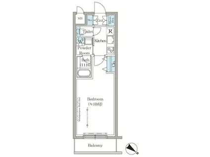ステラテラス(1K/4階)の間取り写真