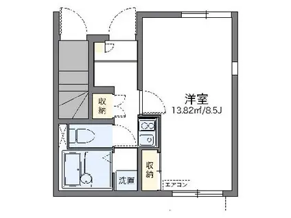 レオネクストココグランデ十条(1K/1階)の間取り写真