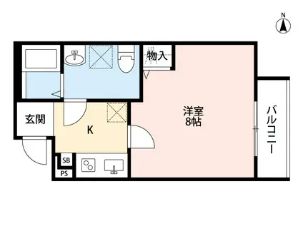 東武鉄道野田線 大和田駅(埼玉) 徒歩9分 3階建 築8年(1K/2階)の間取り写真
