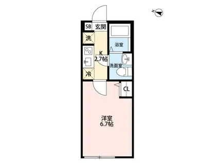 ANDANTE(1K/2階)の間取り写真