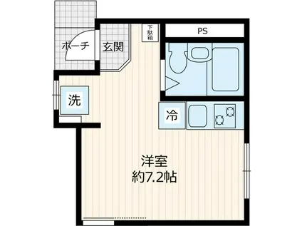 CORNER HOUSE(ワンルーム/1階)の間取り写真