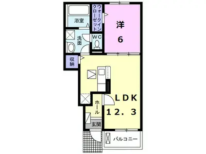 エスパインⅡ(1LDK/1階)の間取り写真