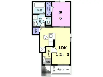 エスパインⅡ(1LDK/1階)の間取り写真