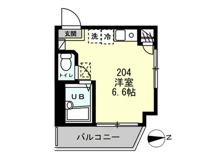 ドミール西尾久(ワンルーム/2階)の間取り写真