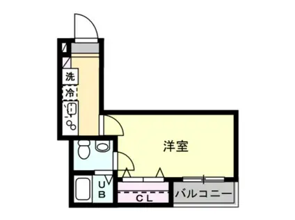 ベイルーム武蔵中原(1K/2階)の間取り写真