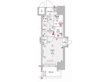 グランド・ガーラ大森(1K/2階)の間取り写真