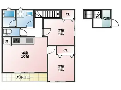 ロイス・ルーエ(2LDK)の間取り写真