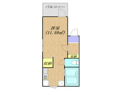 メルディア西生田Ⅰ(1K/2階)の間取り写真
