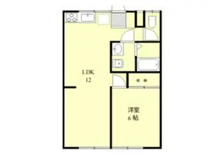 ヴェルビ北原台(1LDK/1階)の間取り写真