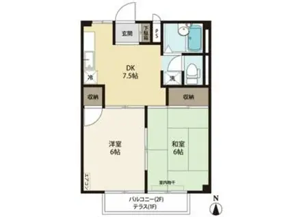 ガーデンハイツビスタ(2DK/2階)の間取り写真