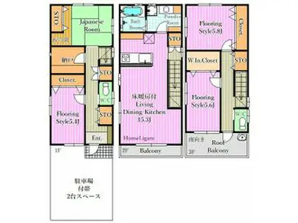 東京都新宿線 大島駅(東京) 徒歩5分 3階建 築10年(4SLDK)の間取り写真