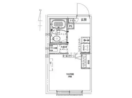 CREAL住吉Ⅱ(ワンルーム/1階)の間取り写真