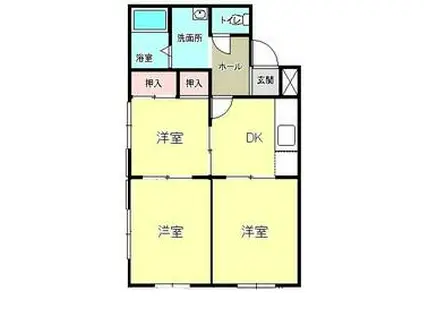 ハーモニー志津AB(3DK/1階)の間取り写真