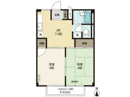 ガーデンハイツビスタ(2DK/1階)の間取り写真