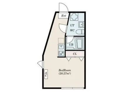 LUDENS戸越公園Ⅱ(ワンルーム/4階)の間取り写真