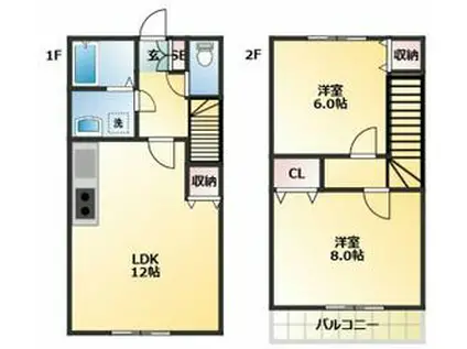 パークハウス大泉(2LDK/1階)の間取り写真