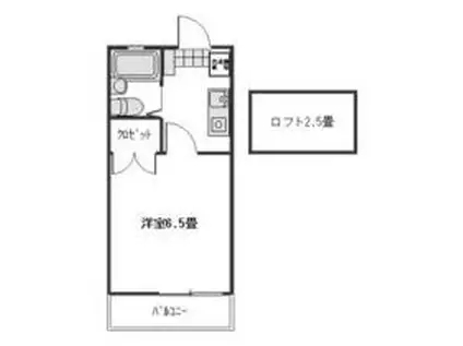 ジュネスマルトミ(1K/2階)の間取り写真