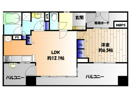 ライオンズ相模大野ステーションエアリスタ(1LDK/11階)の間取り写真