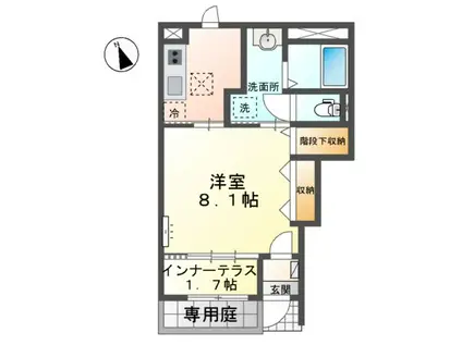 新橋アパート(1K/1階)の間取り写真